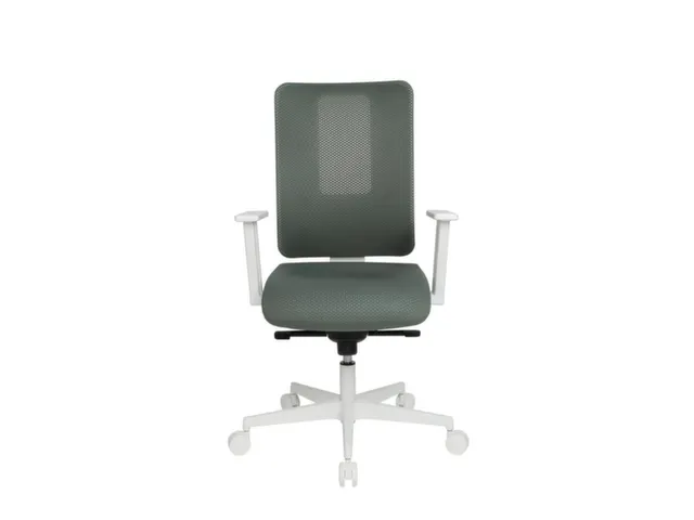 Bureaustoel,Synchroonmech.,M. Armleuningen,Zitting Stof Grijs-Groen