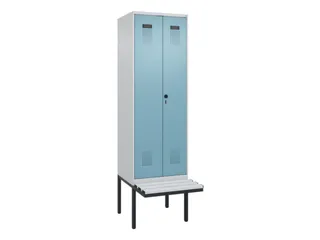 locker met bank,voor scheiding van kleding,HxBxD 2120x600x815mm,2vak - 2