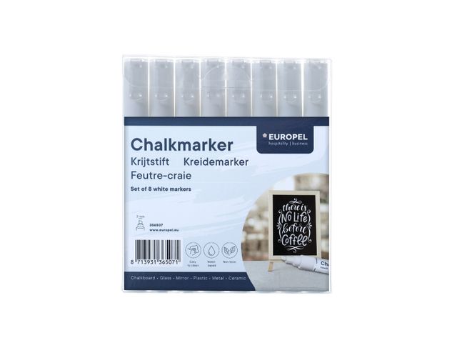 Krijtstift Europel 1-3mm wit 8 stuks | MarkeerstiftWinkel.nl