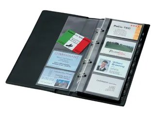 Visitekaartringband Sigel VZ300 200 kaarten 90x58mm kunststof zwart - 2