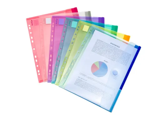 Enveloptas Djois Color Collection A4 horizontaal geperforeerd assorti