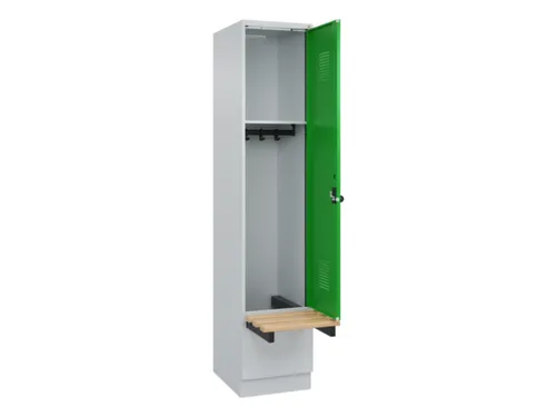 locker met bank,HxBxD 1950x400x815mm,1vak,vak B 400mm,draaigrendel