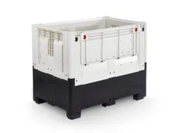 Palletbox,HxLxB 973x1200x800mm,695l,PE,zwart/ivoorkleurig