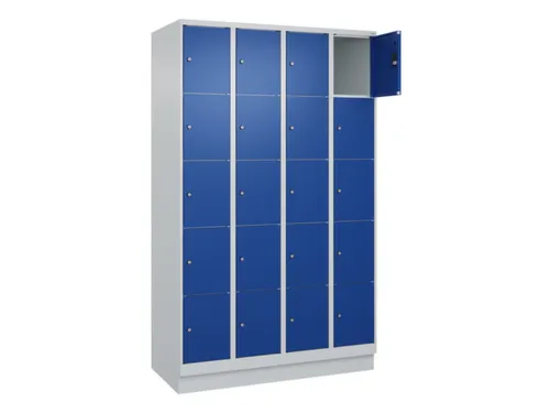 lockerkast,HxBxD 1950x1200x500mm,4x5vakken,vak B 300mm,cil.-slot