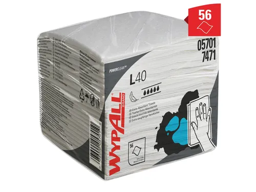 Poetsdoek WypAll L40 1-laags 304x317mm 18x56stuks wit 7471