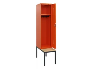 locker met bank,HxBxD 1950x400x815mm,1vak,vak B 400mm,cilinderslot - 1