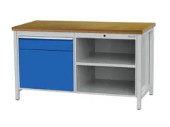 werkbank,HxBxD 860x1500x750mm,onderstel RAL7040,fronten RAL7040