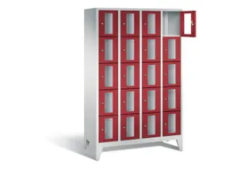 Lockerkast 1850x1190x500mm 4x5 vakken Cilinderslot Poten, RAL3003