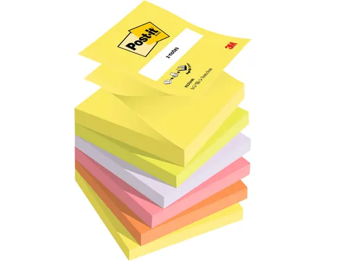 Memoblok 3M Post-it Z-Note R330 76x76mm assorti kleur