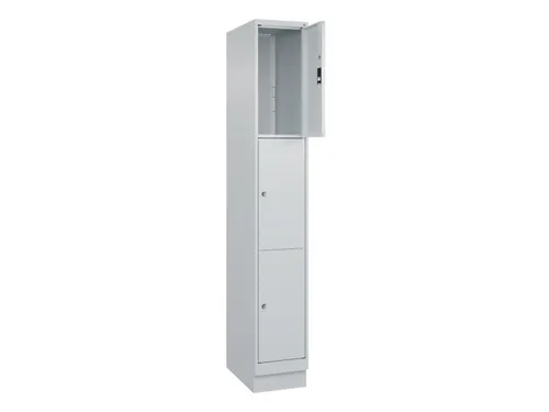 lockerkast,HxBxD 1950x300x500mm,1x3vakken,vak B 300mm,cil.-slot,sokkel