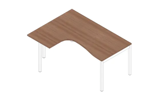 hoek-bureau,HxBxD 755x1600x1200mm,blad canaletto-hout,verdieping links