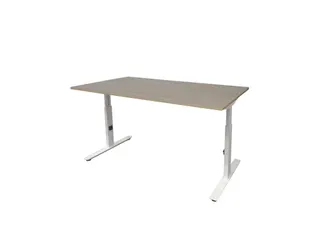 Bureau Linesto Plus Hoogte instelbaar 160x80cm Robson eik, T-poot Wit - 1