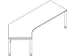 In hoogte verstelbaar hoekbureau 680-820x2570x1130mm kersen alu