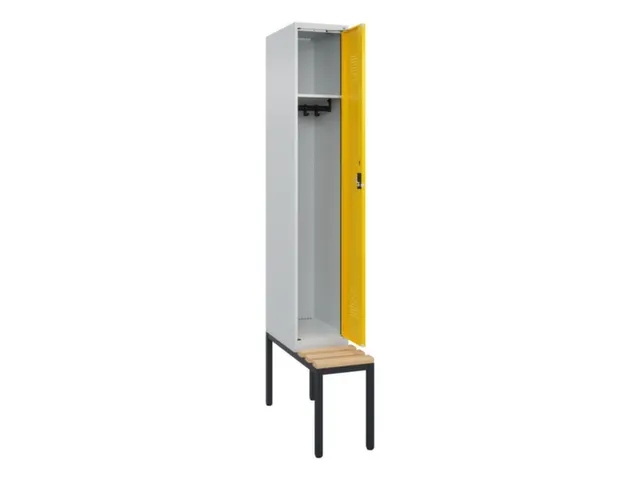 locker met bank,HxBxD 2120x300x815mm,1vak,vak B 300mm,cilinderslot
