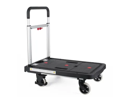 Transportkar Pavo platform trolley inklapbaar 137kg zwart