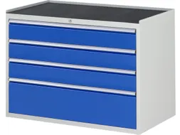 ladekast 825x1145x650mm 4laden cilinderslot RAL7035 RAL5010 metaal
