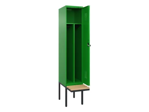 locker met bank,voor scheiding van kleding,HxBxD 2120x400x815mm,1vak