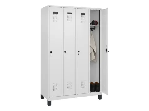 locker,HxBxD 1950x1200x500mm,4vak,vak B 300mm,draaigrendel,voeten