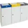 afvalverzamelstation vuurremmend 3x30 liter HxBxD 600x910x300mm Grijs