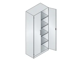 Draaideurkast Hxbxd 1980x800x440mm 5 Oh Lichtgrijs/Lichtgrijs - 3