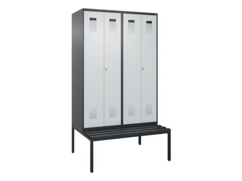 PBM-locker met bank,HxBxD 2120x1200x815mm,4vak,vak B 300mm
