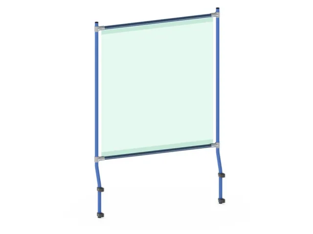 anti-speekselscherm,pvc-folie,glashelder,frame staal RAL5007