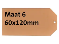 Label karton nr 6 200gr 60x120mm chamois 1000 stuks