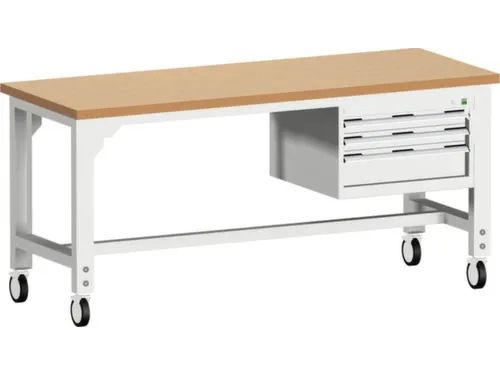 werkbank,verrijdbaar,HxBxD 840-1140x2000x750mm,beukenblad