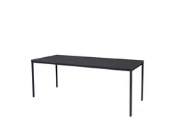 Domino Basic Tafel Vaste Hoogte 200x80 houtprint schaduw zwart 4-poots