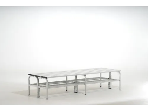 dubbele zitbank,HxLxD 450x2000x700mm,alu. lijsten,frame RVS RAL7035