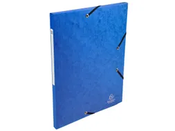 Elastomappen glanskarton 3 kleppen monobloc-Blauw