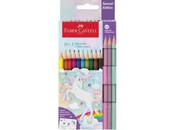 Kleurpotlood Faber-Castell Unicorn zeskantig 10 stuks Kleuren+3 pastel