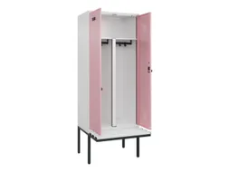 PBM-locker met bank,HxBxD 2120x800x815mm,2vak,vak B 400mm,draaigrendel