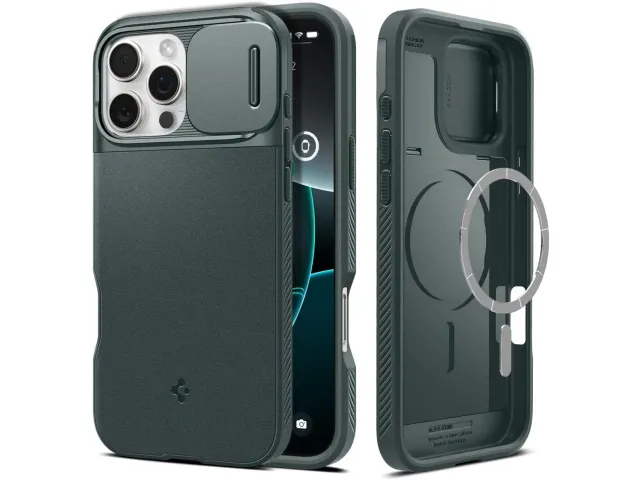 Optik Armor MagSafe Apple iPhone 17 Pro Max Hoesje Camera Slider Groen