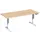 Elektrisch ihv bureau,HxBxD 730-1230x1800x800mm,blad beuken,T-voet wit