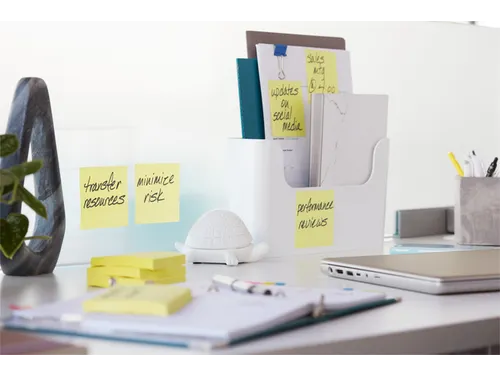 Memoblok 3M Post-it 622 Super Sticky 47.6x47.6mm geel 21 + 3 gratis