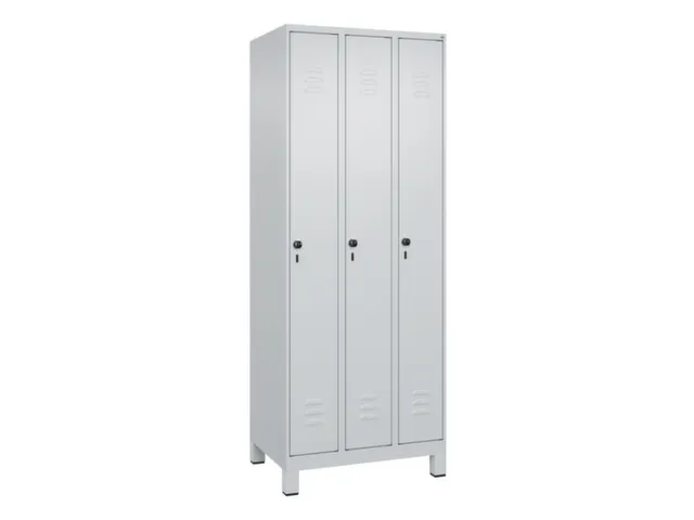 locker,HxBxD 1950x750x500mm,3vak,vak B 250mm,draaigrendel,voeten