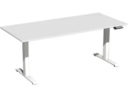 Elektrisch ihv bureau,HxBxD 630-1280x1800x800mm,blad lichtgrijs