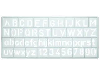 Sjabloon Westcott cijfers en letters 10mm hoog. 148X65mm, transparant - 1