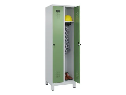 locker,HxBxD 1950x600x500mm,2vak,vak B 300mm,draaigrendel,voeten
