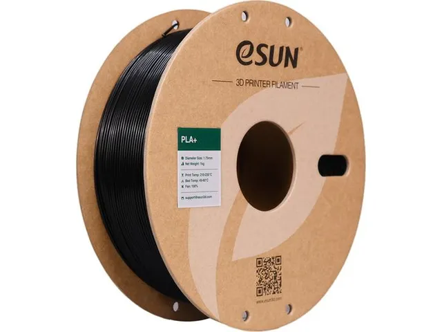eSUN PLA+ 3D printer Filament 1,75mm Zwart 1kg