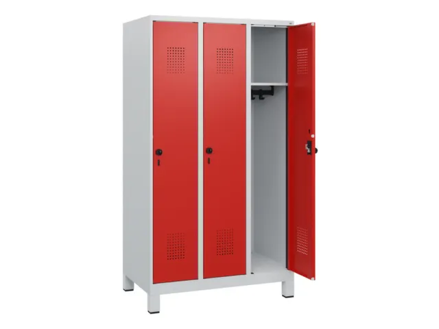 schoollocker,HxBxD 1630x900x500mm,3vak,vak B 300mm,draaigrendel,voeten
