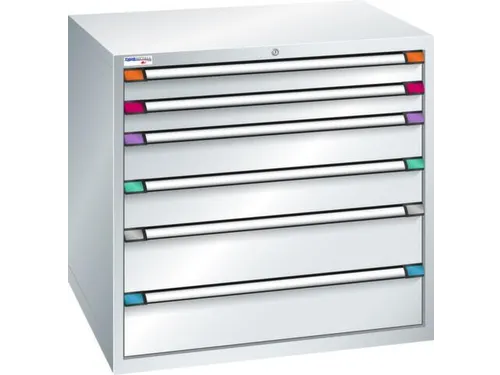 ladekast HxBxD 1000x1005x695mm 6laden RAL7035 front RAL7035