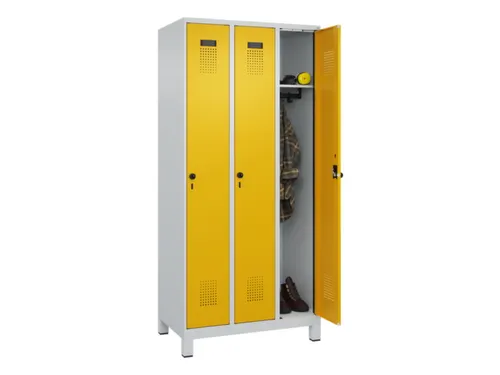 locker,HxBxD 1950x900x500mm,3vak,vak B 300mm,draaigrendel,voeten