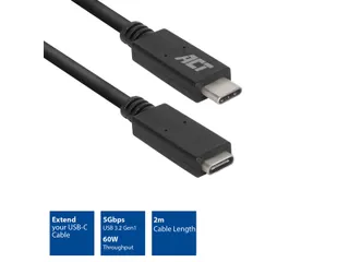 Kabel ACT USB 3.0 to USB-C verlengkabel 2m - 9