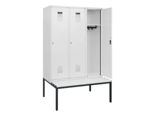 locker met bank,HxBxD 1950x1200x815mm,3vak,vak B 400mm,cilinderslot - 1