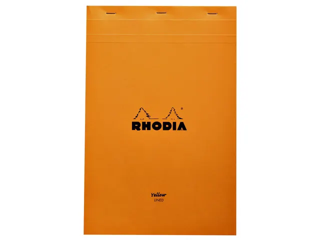 Schrijfblok Rhodia A4 lijn 80 vel 80gr geel