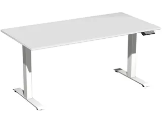 Elektrisch ihv bureau,HxBxD 730-1230x1600x800mm,blad lichtgrijs - 1