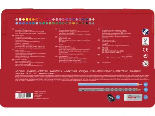 Kleurpotlood Faber-Castell Castle zeskantig metalen etui 48 stuks met - 3