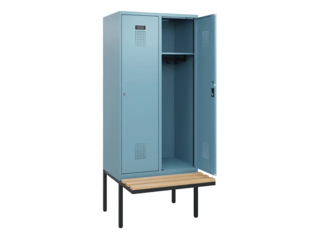 locker met bank,HxBxD 1950x800x815mm,2vak,vak B 400mm,cilinderslot